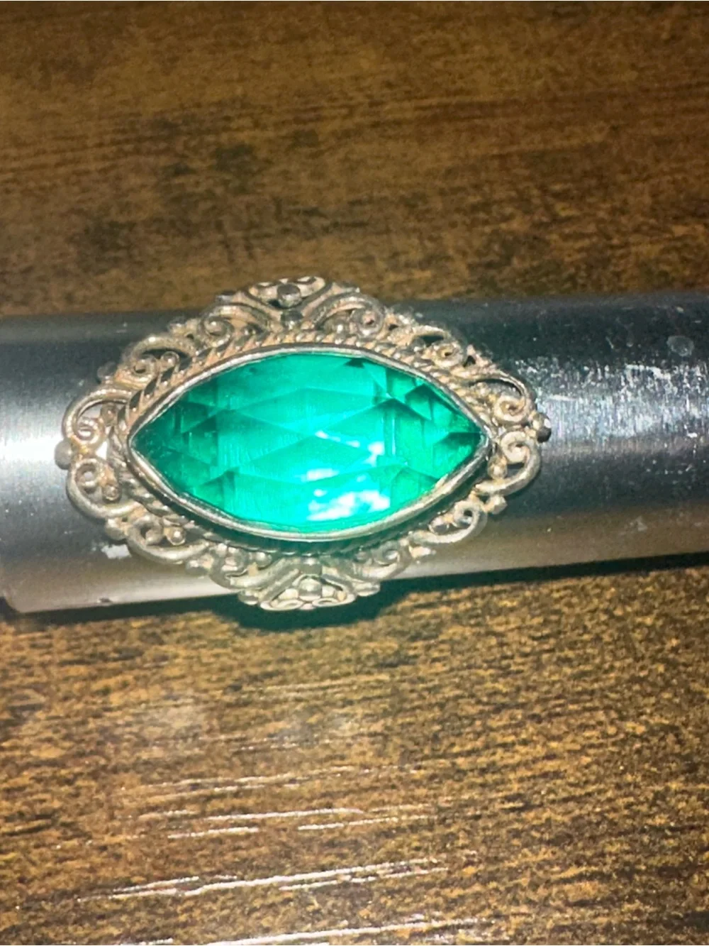 Emeraldine Quartz Sterling Silver sz 9